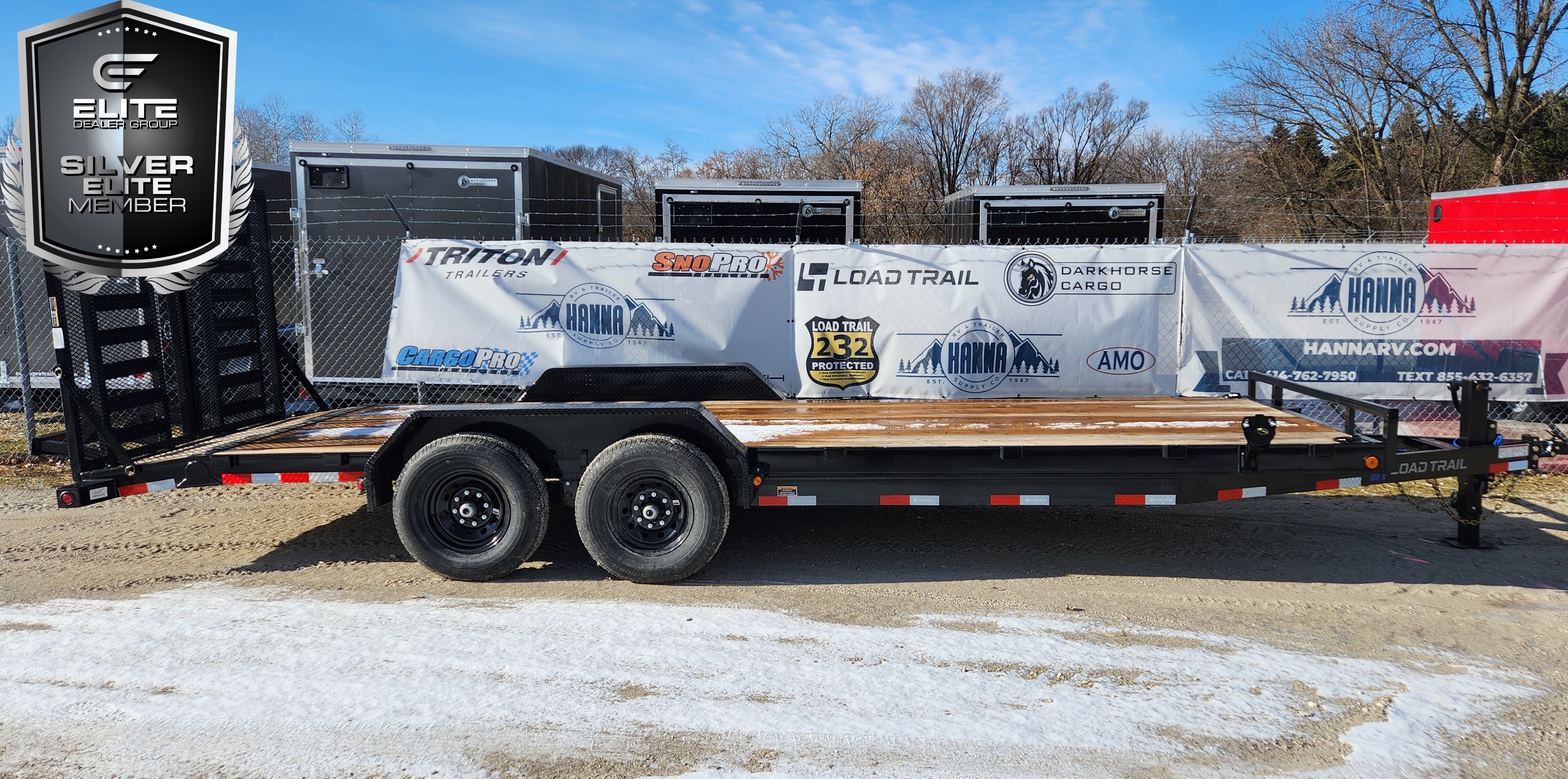 Load Trail 83 X 22 Tandem Axle 14k Lb Steel Car Hauler / Equipment Trailer with Split Fold Gate